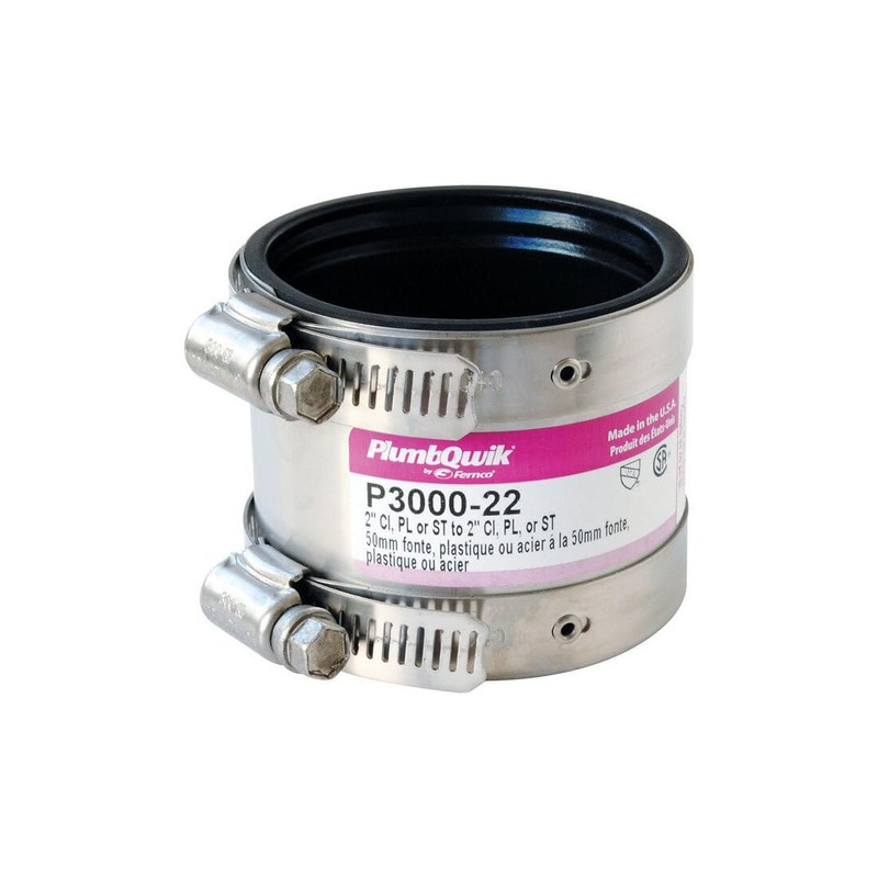 Fernco 3000-22 Proflex Shielded Pipe Coupling Connector Cast Iron, Plastic,