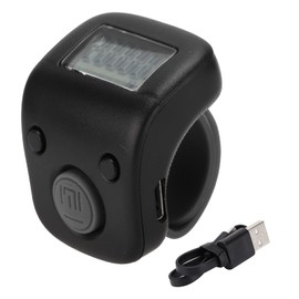 Electronic Counter Plastic Counting Tool Digital Beads Counter Manual Ring for Buddhist Meditation Muslim Prayer(Black)