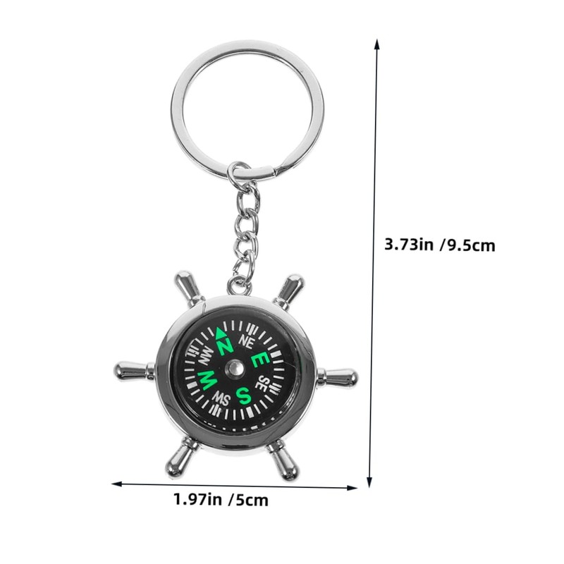 WOONEKY 1 Pair Compact Compass Keychain Lightweight Tool for Hiking