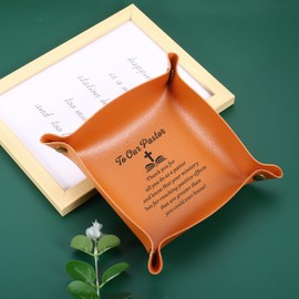 Pastor Gifts for Men Pastor Appreciation Gifts for Men Women Pastor Gift for Wedding Church Anniversary Day Gift Easter Basket Stuffers for Adults Priest Minister Appreciation Baptism Leather Tray