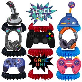 Video Game Honeycomb Centerpieces Video Game Birthday Decorations Gaming Party Centerpiece for Tables Game On Party Table Centerpieces for Game Zone Party (Game)
