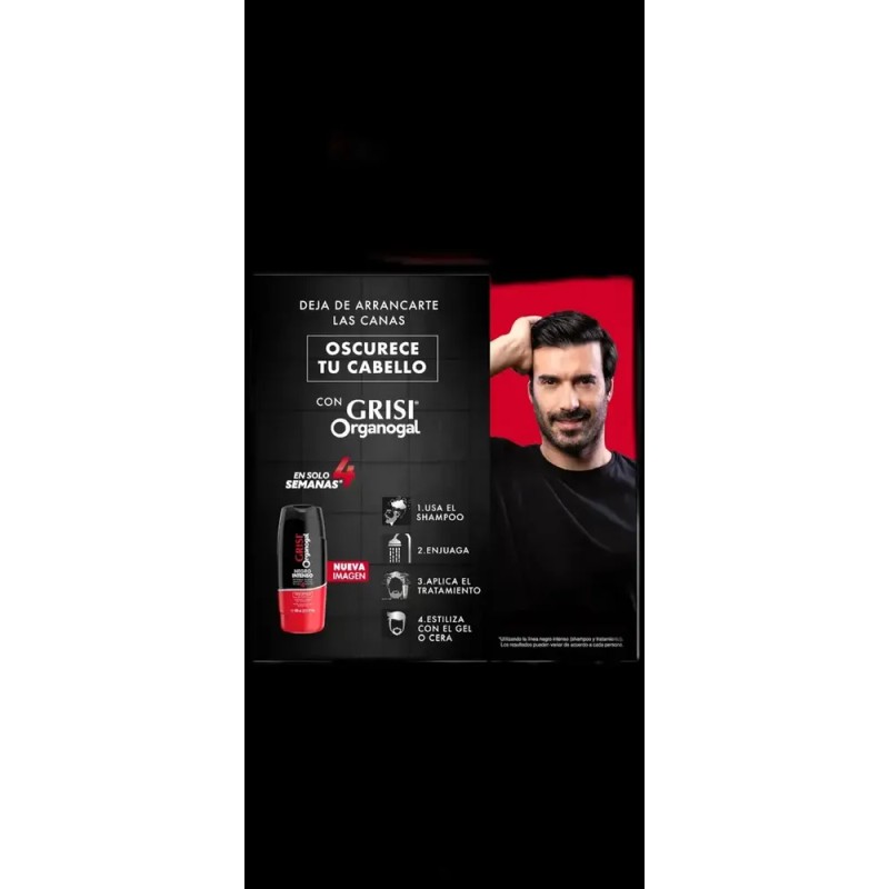 2 Shampoo Grisi Anti Canas Organogal Negro Inteso 400ml C/u