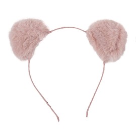 LUX ACCESSORIES Pink White Grey Fluffy Pompoms Style Fashion Headband Set (3pc)