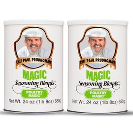 Chef Paul Magic Seasonings Blends Poultry Magic Seasoning | MSG-Free Chicken Seasoning | Gluten-Free Poultry Rub | For Roasting, Grilling & Cooking | Kosher & Halal Certified | 24 oz (Pack of 2)