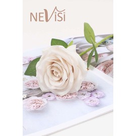 NEVISI Artificial Flower Fake Rose Silk Rose 12Pcs Nude Rose Real Looking Fake Flowers with Stems for DIY Wedding Bouquets Tables Centerpieces Floral Arrangements Festival Decoration