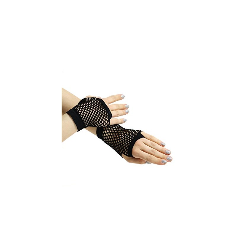 Yummy Bee Gloves Fingerless Fishnet Long Short Ladies Net 80s