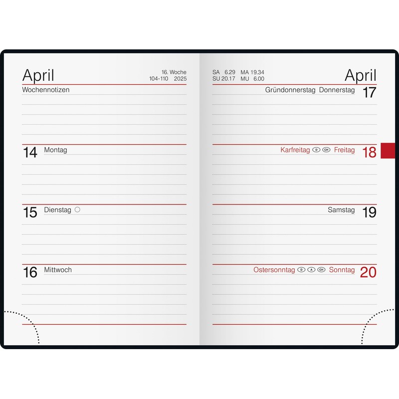 rido/idé Pocket Diary Model Partner/Industrie I (2025), 2 Pages =