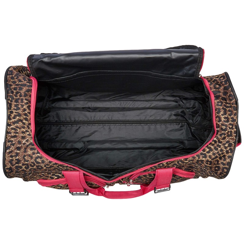 Rockland Rolling Duffel Bag, Pink Leopard, 22-Inch