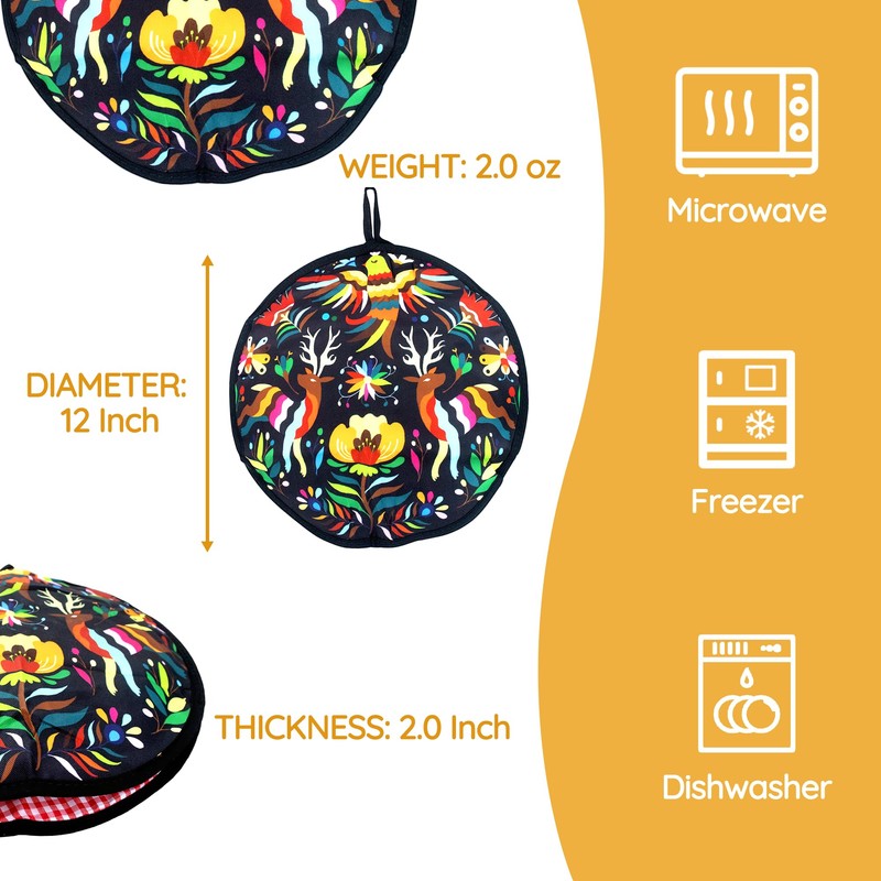 ZKOO 12" Tortilla Warmer Pouch, Insulated Tortillas Pouch for Tortillas,