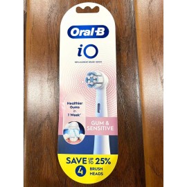 Oral-B iO Gum & Sensitive Replacement Brush Heads, White, 4ct