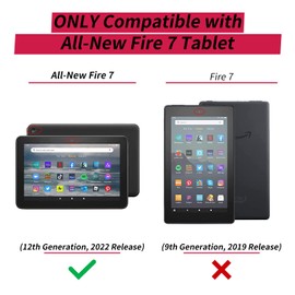 BFSEROBJ Case for All-New Fire 7 Tablet Case 7" 12th Generation 2022 Release Lightweight Smart Cover PU Leather Adjustable Stand Protective Cover with Auto Wake/Sleep - Mountains