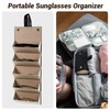 CIOUYAOS Sunglasses Organizer 5 Slots and 2PCS Eyeglass Cloth, Foldable