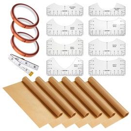 TOBEOME 18 Pieces PTFE Sheets for Hot Press 12 x 16, T-Shirt Alignment Ruler and Heat Resistant Tape Measure and Tape Measure Set
