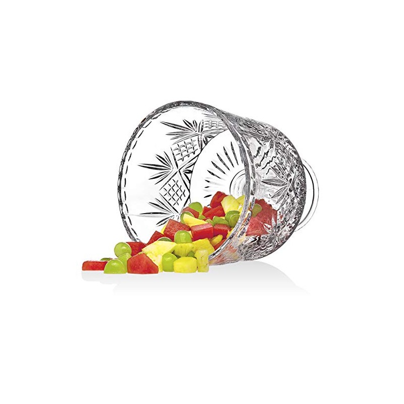 Godinger Trifle Bowl, Fruit Bowl, Crystal Glass Footed Trifle Bowls,