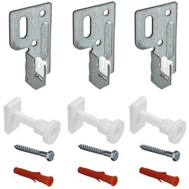 Jabema 3 x Radiator Mounting with Bracket, Wall Bracket, Radiator Bracket, Mounting Bracket