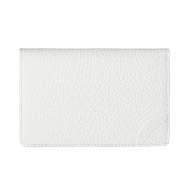 Hanatra HCC03 Business Card Holder, Card Case, Shrink Calf Leather, Genuine Leather, Bifold, white