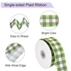 sourcing map Moss Green Checkered Ribbon,1.5 Inch x 10 Yards