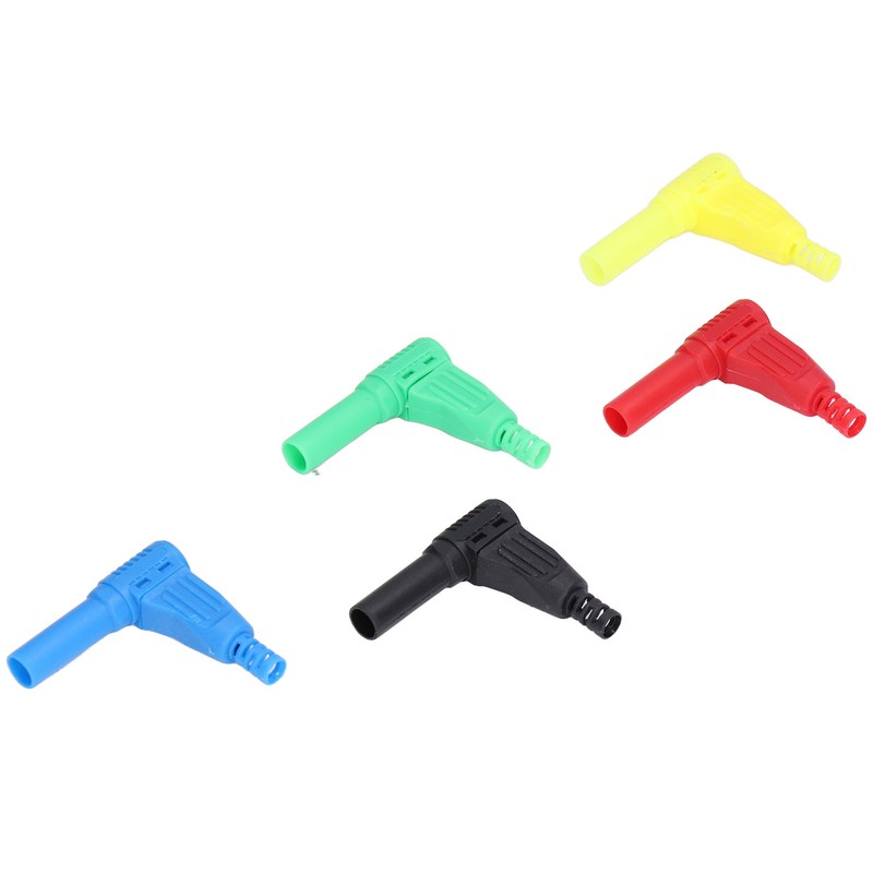 10Pcs Banana Plug Safety Sealed Protection Shrouded 90 Degree DIY