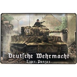 Tin Sign 30 x 20 cm German Wehrmacht Tiger – Panzer in der Stadt Deko7
