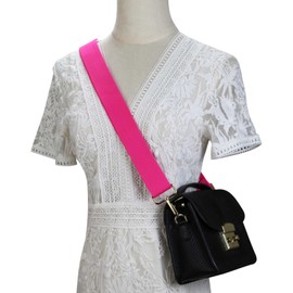 Allzedream Thick Purse Strap Wide Adjustable Replacement Crossbody Bag Handbag (Deep Pink-Gold Hardware)