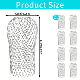 Gutter Leaf Protection, Pack of 8 Adjustable Downpipe Protection, Gutter Strainer for Gutter & Gutter, Rain Gutter Leaf Protection, Gutter Strainer Against Clogging by Leaves & Dirt