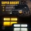 Xprite Amber/White LED Surface Mount Strobe Lights Kit, Grill Grille