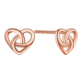 Rose Gold Heart Stud Earrings Women Teen Girls Valentines Gifts For Her Love Jewelry