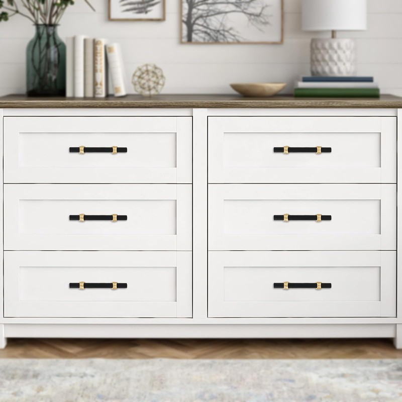 KOMOTIA 10 Pack Cabinet knurled Knobs Matte Black and Polished