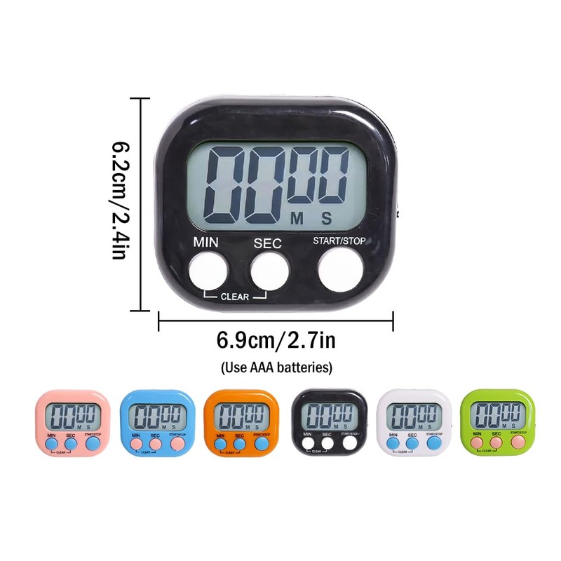 Abiyou 6 x Magnetic Stopwatch Kitchen Timer, Digital Timer with