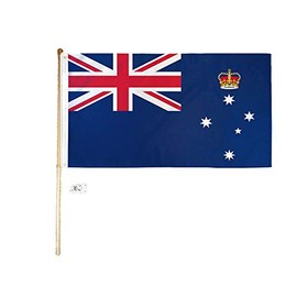 3x5 3'x5' Victoria Polyester Flag With 5' (Foot) Flag Pole Kit With Wall Mount Bracket & Screws (Imported)