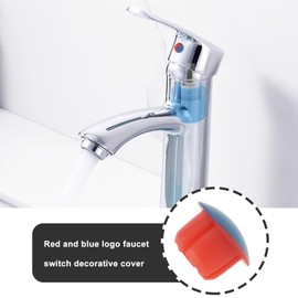 eMagTech Pack of 20 Tap Indicators Handle Signs for Hot and Cold Water Red and Blue Labels Signs for Kitchen Taps Covers for 6.7 mm Large Tap Holes (Red Blue)