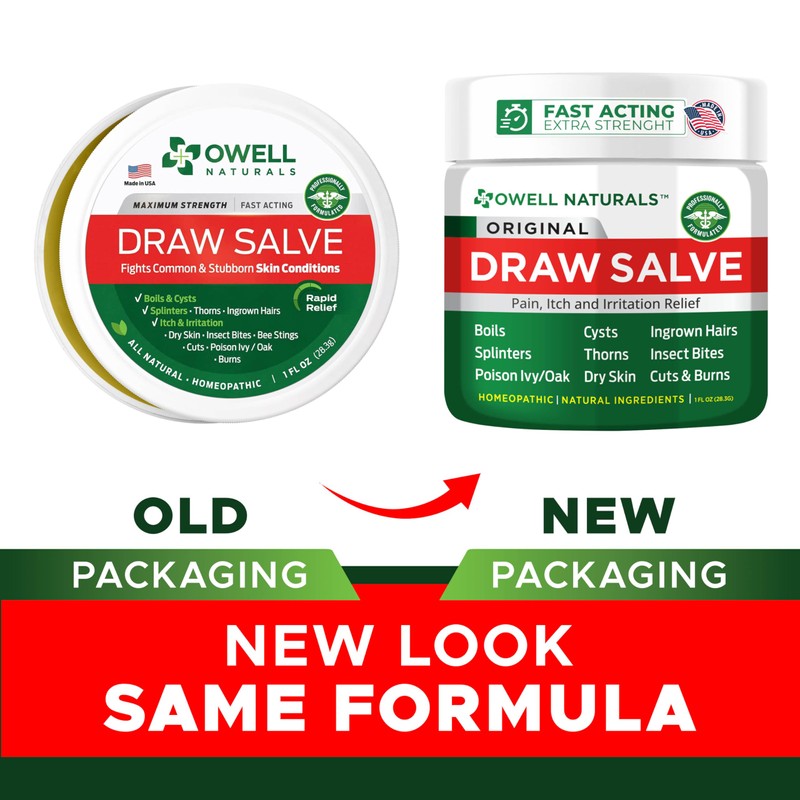 OWELL NATURALS Drawing Salve Ointment 1oz, ingrown Hair, Boil, Splinter