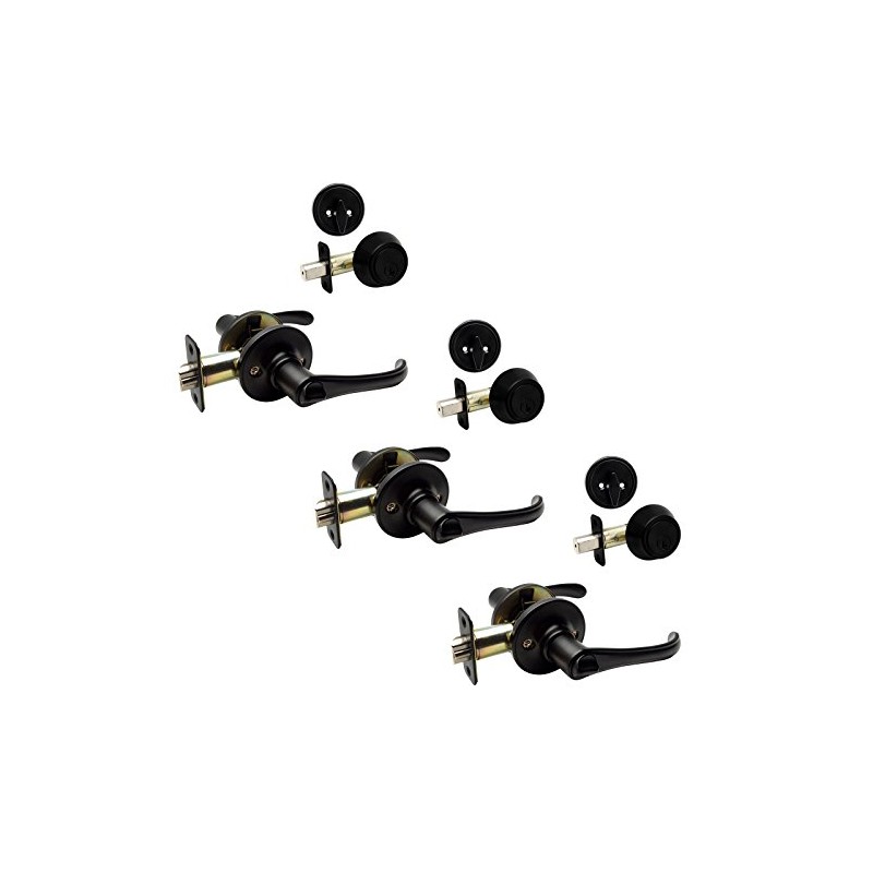 3 - Rochester Black Entry Lever with Matching Single Cylinder