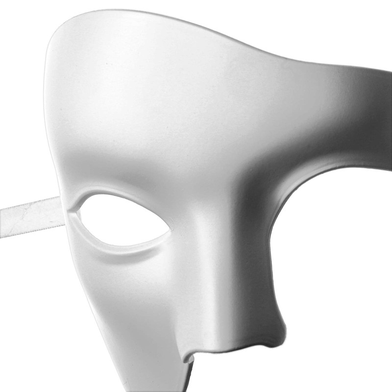 ILOVEMASKS White Full Face Phantom of The Opera Masquerade Venetian