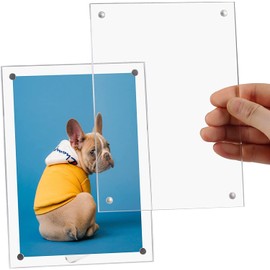 Acrylic Photo Frame, Photo Stand, 2-Way Picture Frame, Stylish, Gift, For Both Horizontal and Vertical, Large Size, Gift, Magnetic, Award, Poster Frame, 8 Inches, Refrigerator Decoration, Approx. A5 Size (5.0 x 8.0 inches (152 x 203 mm)