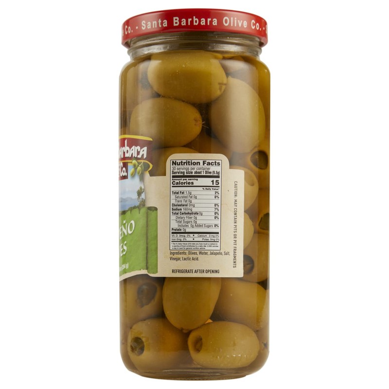 Santa Barbara 3pk Jalapeno Stuffed Olives 5oz