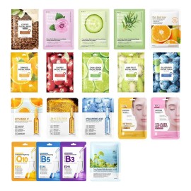🔥 Mascarilla hidratante de 19 piezas mascarilla de colágeno  Vitaminas y Minerales