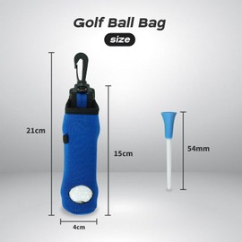 2 Piece Golf Ball Carry Bag, Portable Golf Ball Bag for Three Golf Balls and Tees, Suitable for Carrying and Hanging on Backpacks
