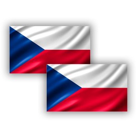 Czech Republic Flag, Flag 90 cm x 150 cm, Large Flag with Pole Loop and Laces for Fastening, Lightweight Flag, Flag for Sports, Football, Buildings (Czech Republic 2 pcs)