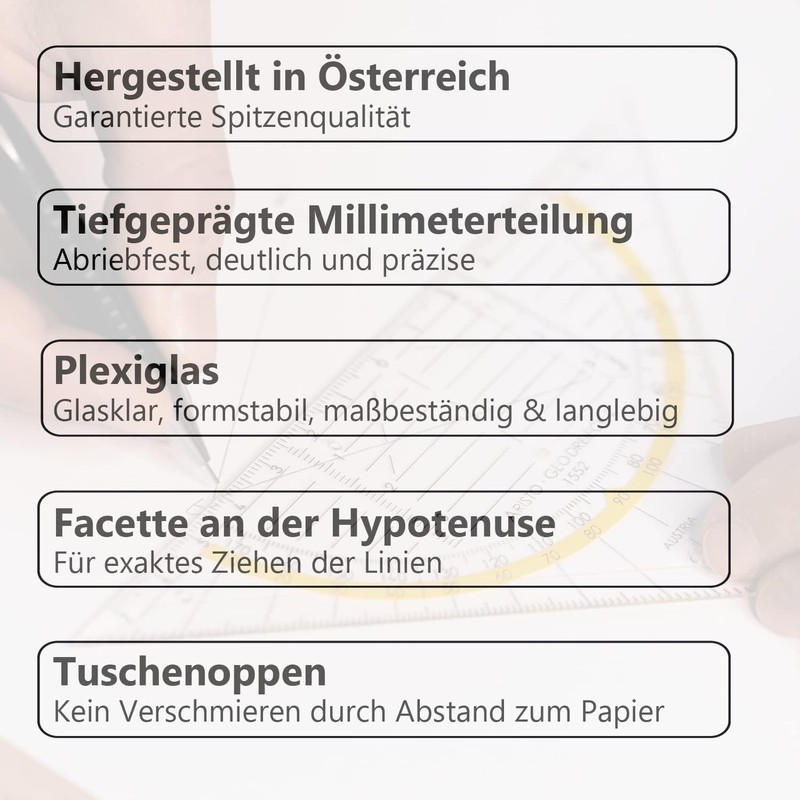 Aristo AR18032B Set Square AR1555/2 with Geocover Protective Case (Hypotenuse