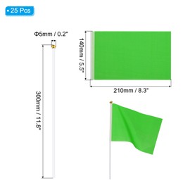 PATIKIL Mini Blank Flags，25 Pcs Green Small Sublimation Colored Flags to Decorate for Card Game Birthday Yard Lawn Ground Marking Sport Golf Party Graduation Irrigation, 11.8"x8.3"
