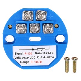 sourcing map 0-100C RTD PT100 Temperature Sensor Transmitter Module 4-20MA DC24V Temperature Amplifier for Thermocouple, PLC Modules