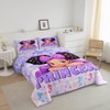 Black Princess Girls Comforter Set Full Size,Mermaid Scales Purple Bedding