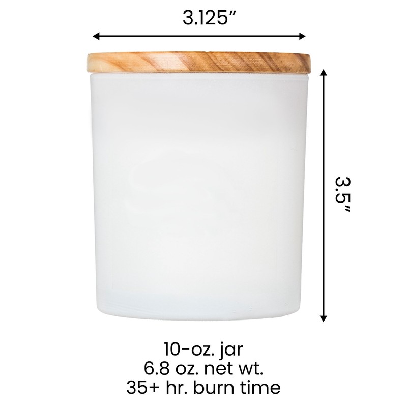 SweetHollow Coconut Sandalwood Candle in White Jar with Wood Lid,