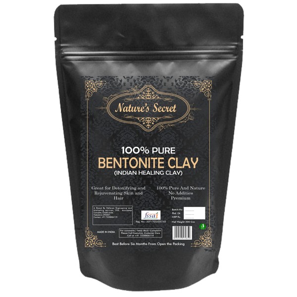 Nature's Secret Bentonite Clay Powder Organic for Clay Mask Detox,