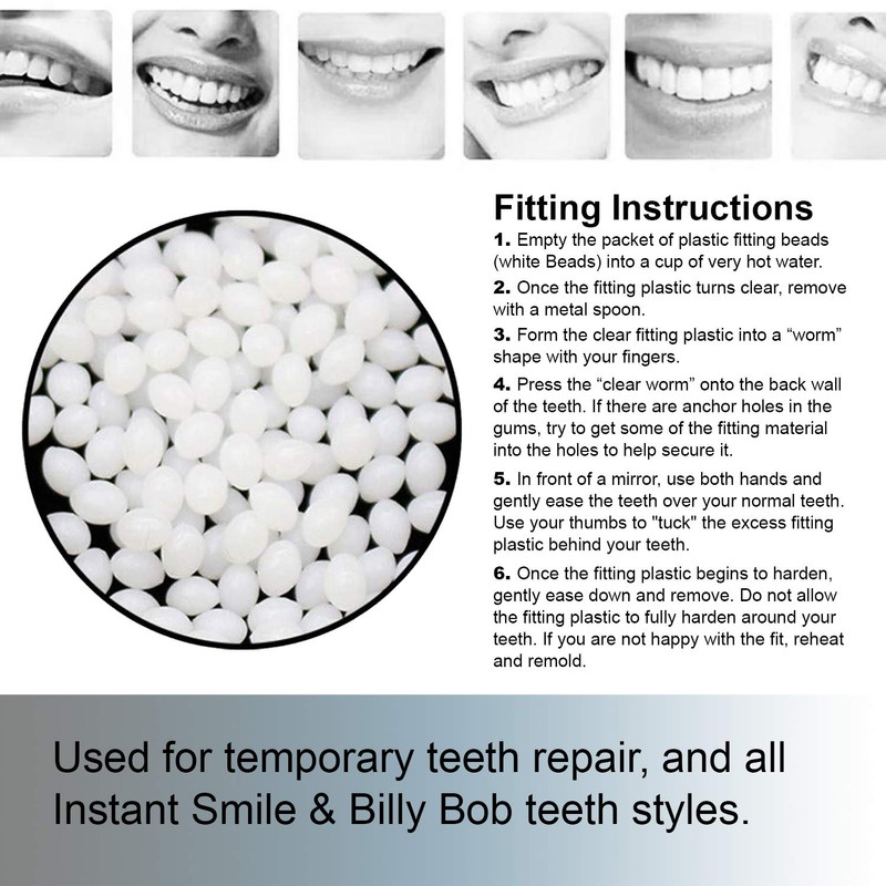 8 Packages of Instant Smile Billy Bob Replacement Thermal Adhesive
