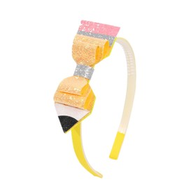 Back to School Yellow Glitter Pencil Headband