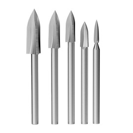 Corintian HSS Wood Carving Tool Set 3-8 mm Diameter, 5 Pieces, Carving Tool Bits Suitable for Woodworking on Soft and Hardwood, Ideal Carving Tool Set for Beginners and Professionals