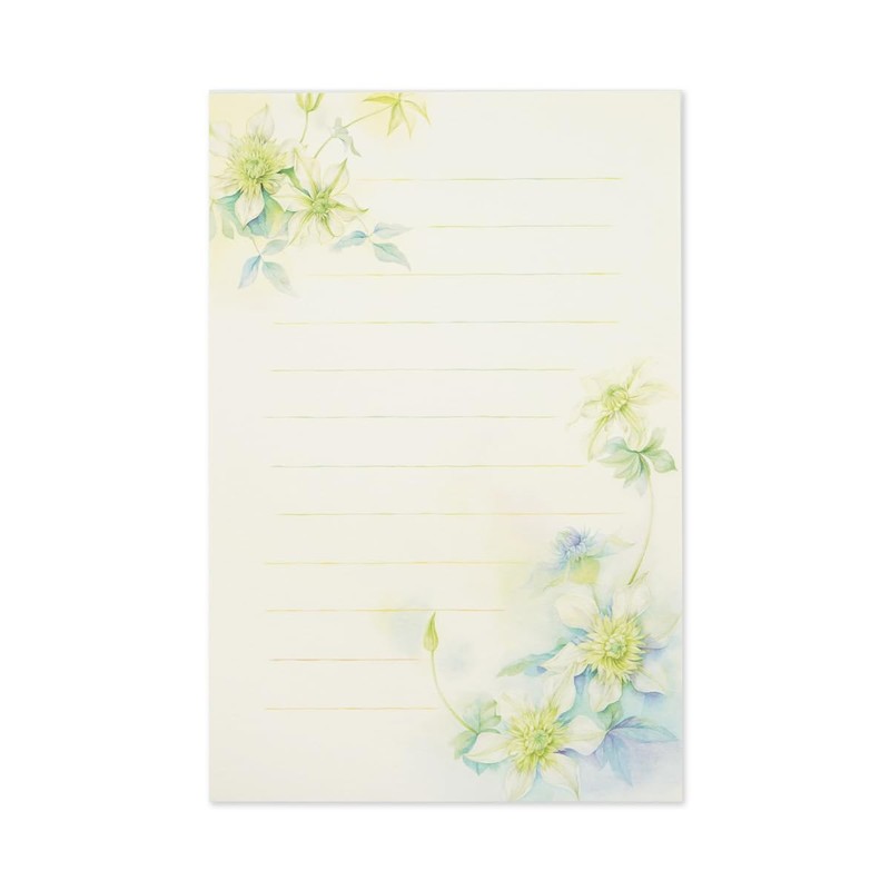 Postcard Postcard, Summer Pattern, Simple (Clematis) HGS-226 (17), 10 Sheets