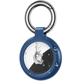 Inesore Holder for AirTag, Carbon Fibre Texture Design Case and Waterproof Keychain Holder for Air Tag, Full Scratch-Resistant with Keyring for AirTags, Blue